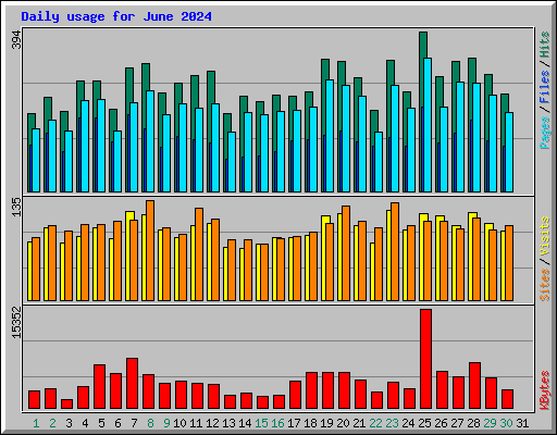 Daily usage for June 2024